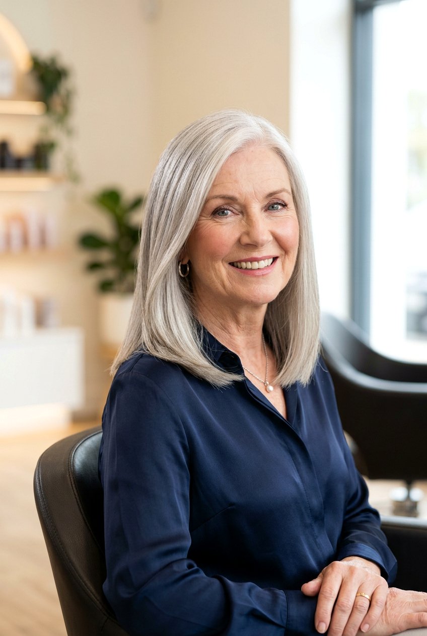 Sleek medium length hair - 20 medium hairstyles for women over 60 - 20 medium hairstyles for women over 60