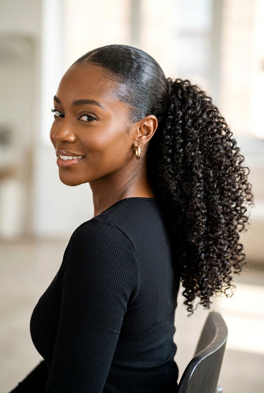 Sleek ponytail with curly ends - 20 sleek ponytail hairstyles - 20 sleek ponytail hairstyles