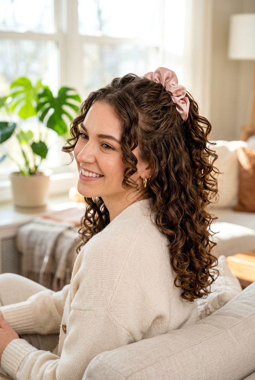 Sleepy Tie Scrunchie Curls - 20 no heat curls for fine straight hair - 20 no heat curls for fine straight hair