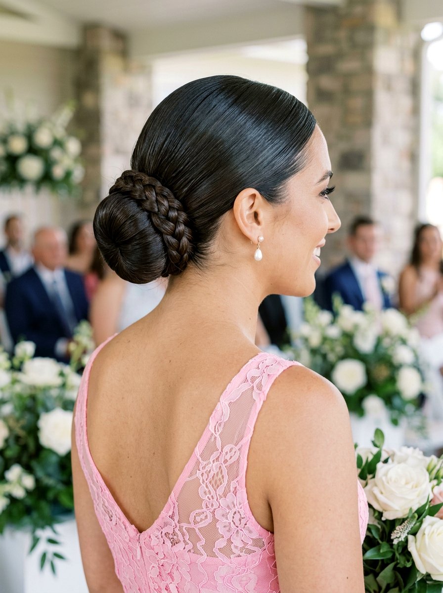 Slick Back Bun With Braided Wrap - 20 slick back bun for black women - 20 slick back bun for black women