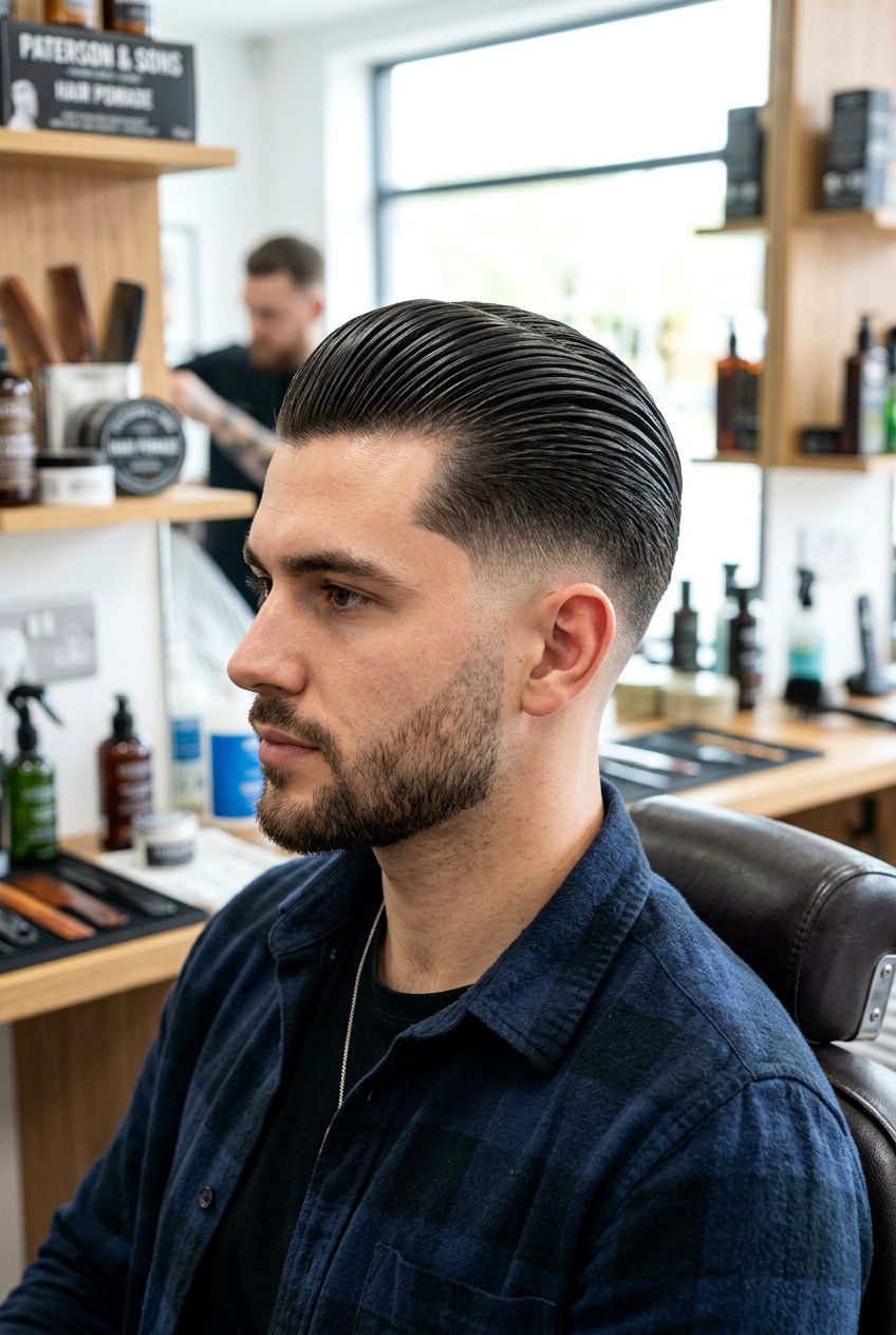 Slick Back Burst Fade - 20 burst fade haircut - 20 burst fade haircut