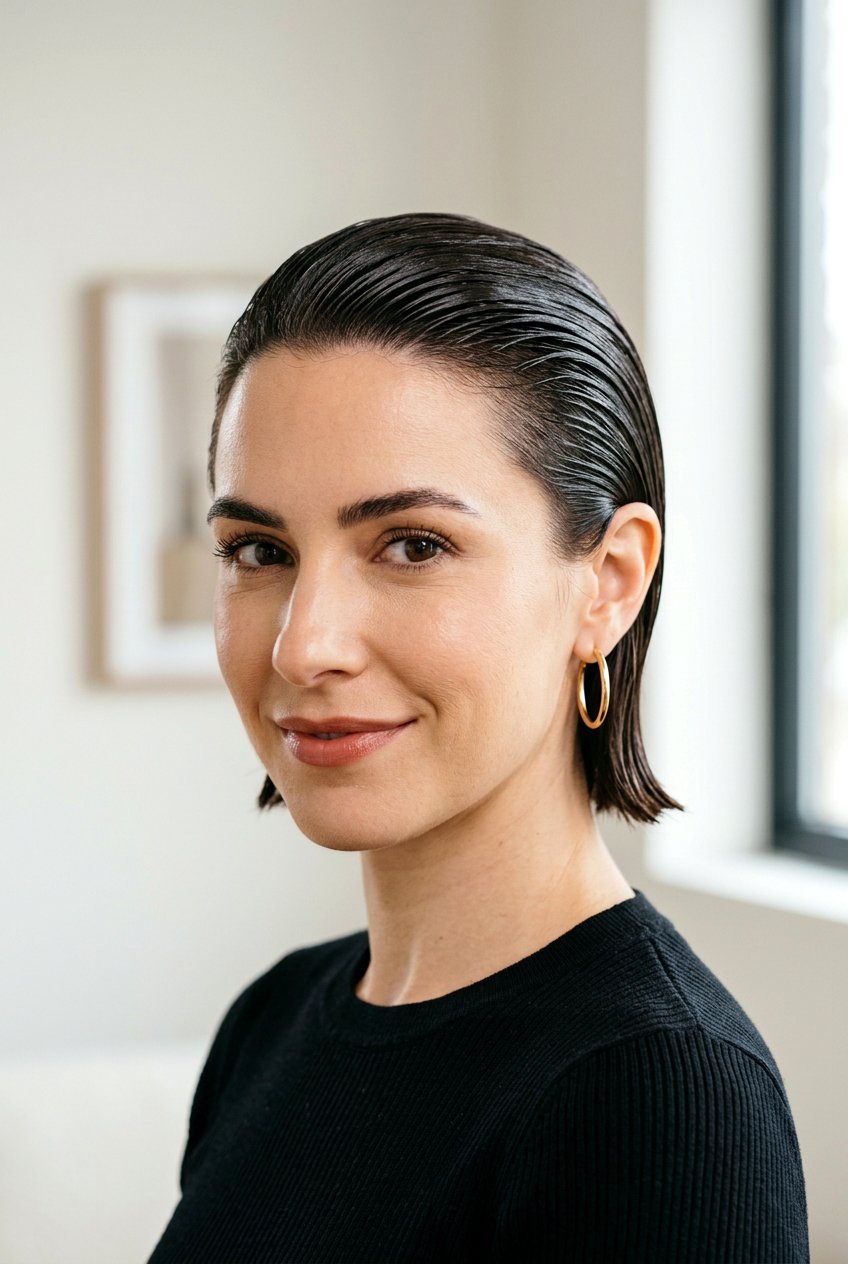 Slick Back Hair - 20 straight hairstyles for short hair - 20 straight hairstyles for short hair