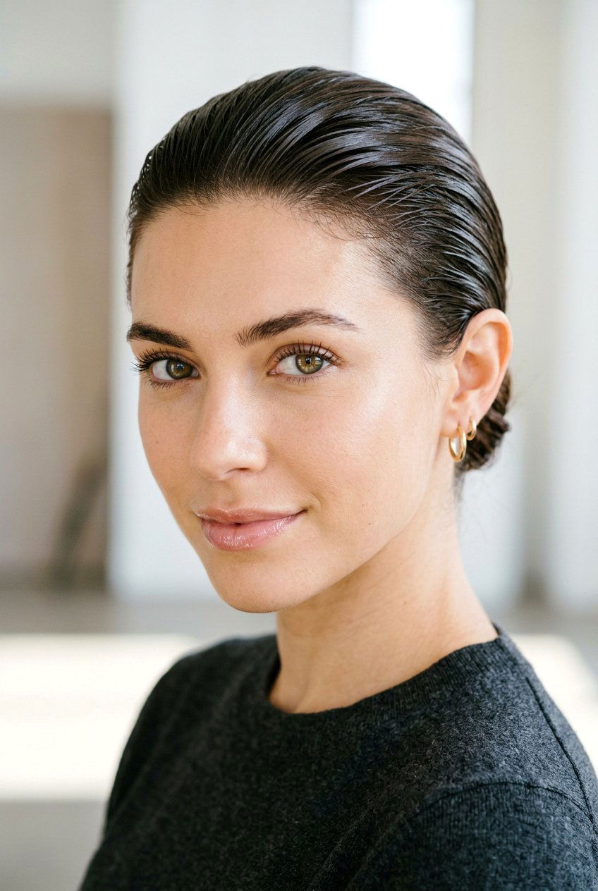 Slick Back Hair - 20 office hairstyles for women - 20 office hairstyles for women