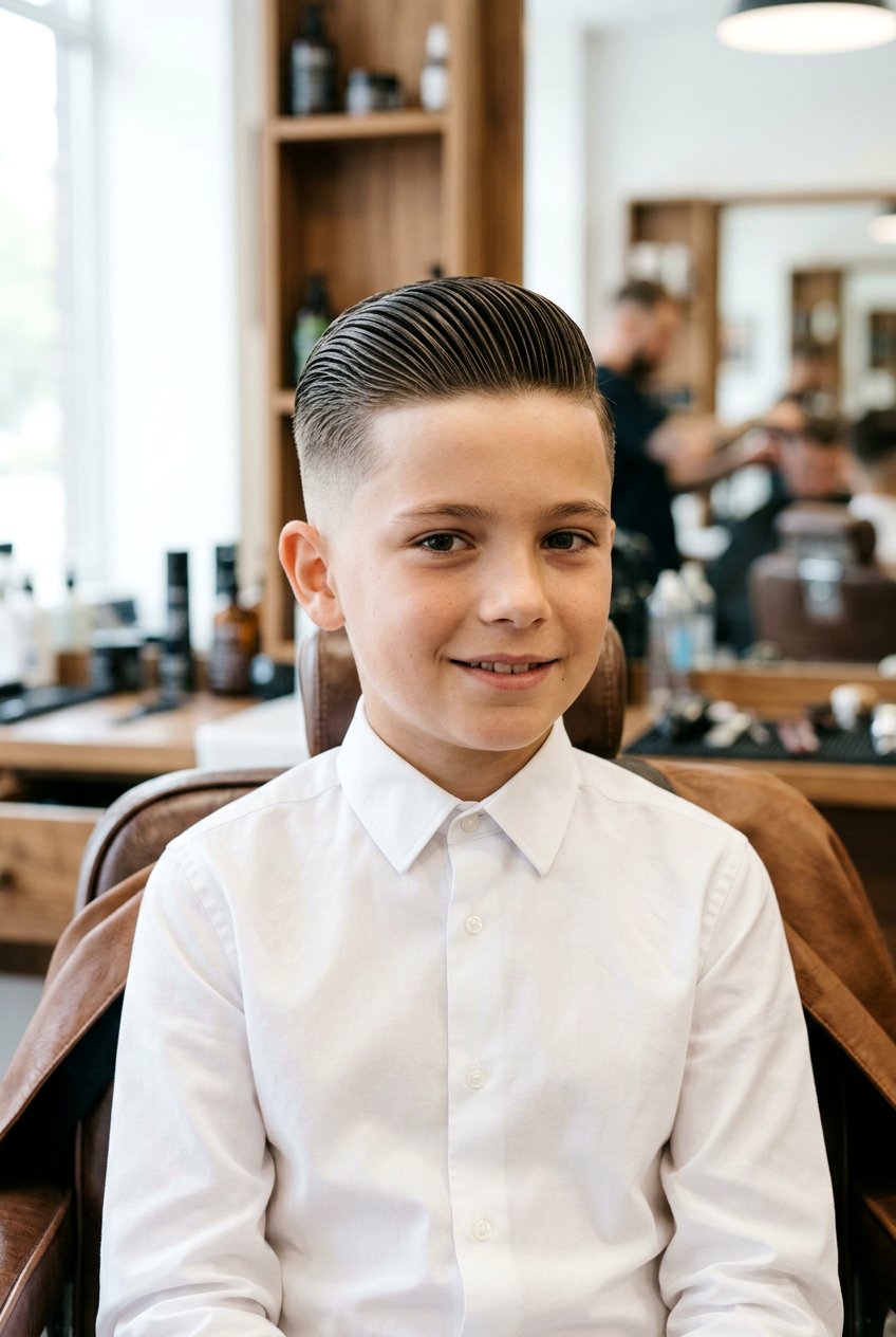 Slick Back Long Top Fade - 20 boys haircut with long top fade - 20 boys haircut with long top fade