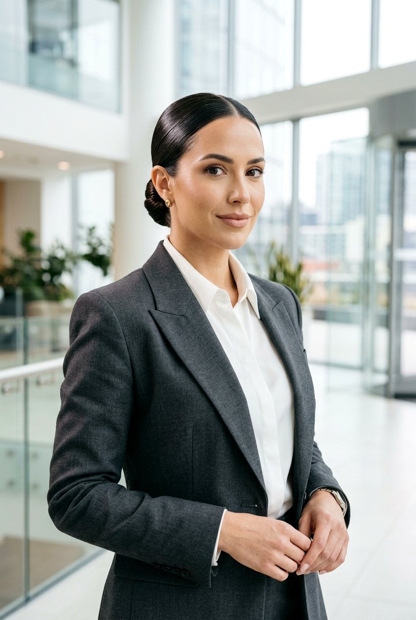 Slick Back Low Bun - 20 easy meeting hairstyle for women - 20 easy meeting hairstyle for women