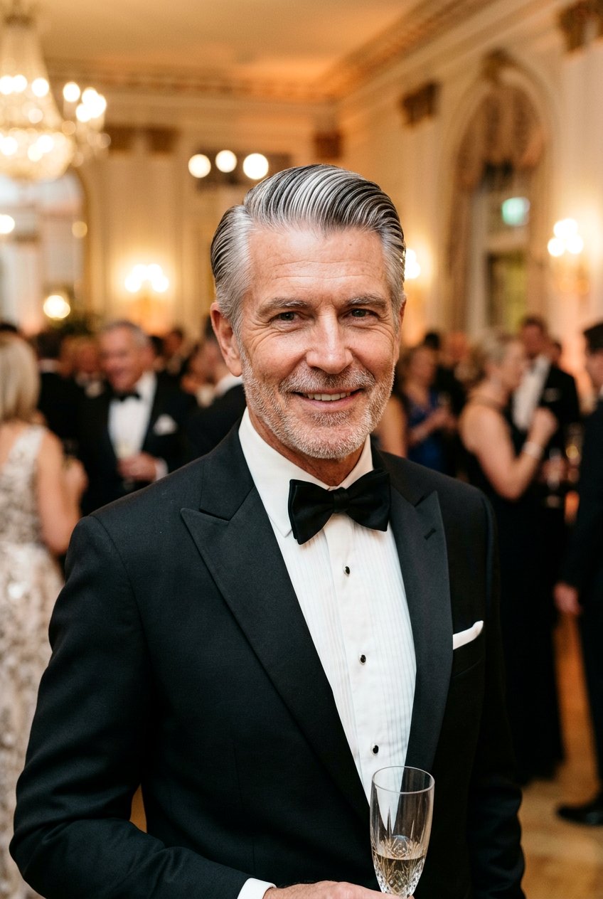 Slick Back Side Part - 20 classic side part for older men - 20 classic side part for older men