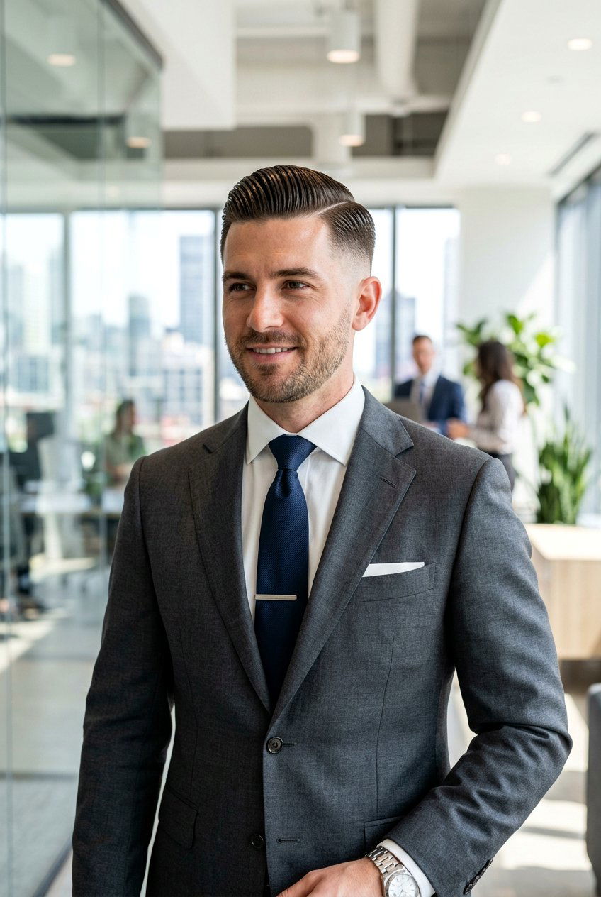 Slick Back Taper Comb Over - 20 tapered comb over for men - 20 tapered comb over for men