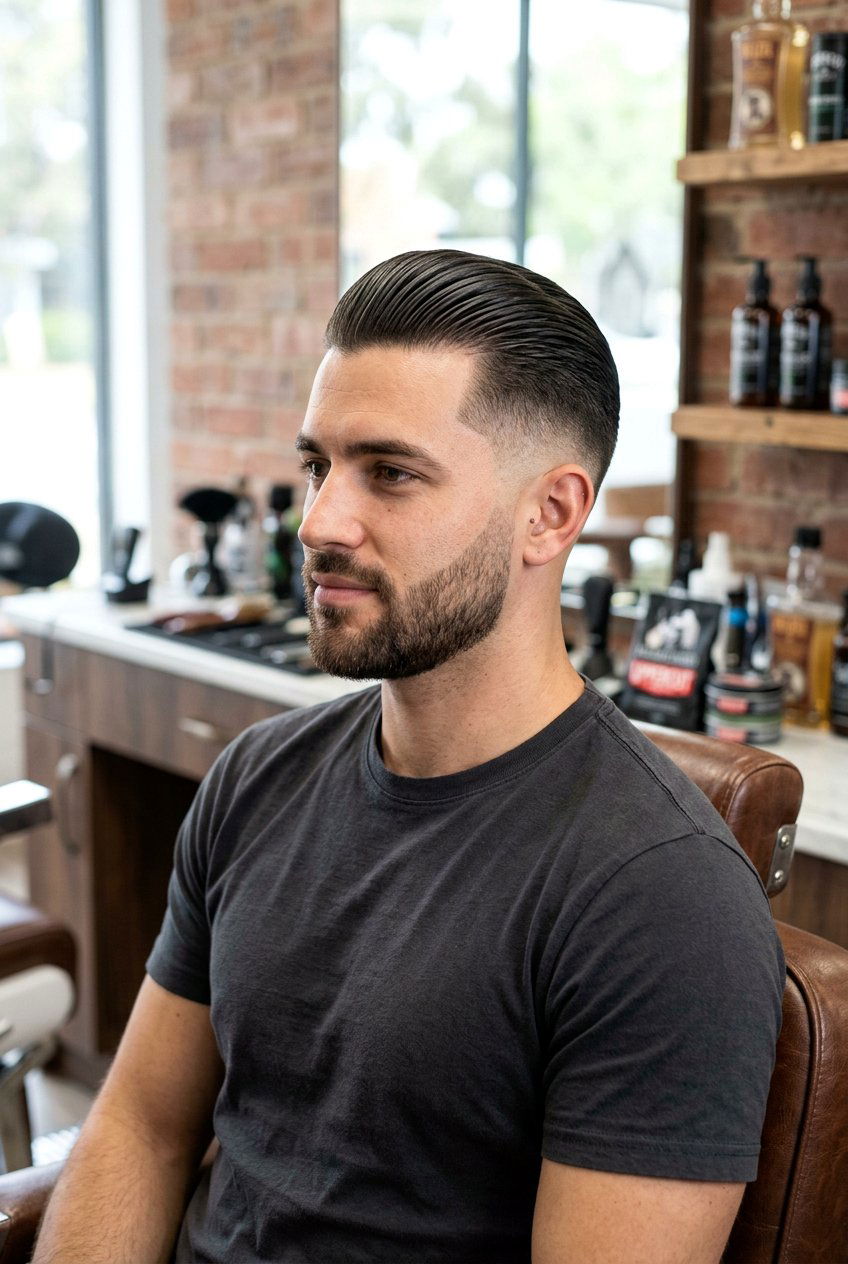 Slick Back Taper Fade - 20 taper fade haircut - 20 taper fade haircut