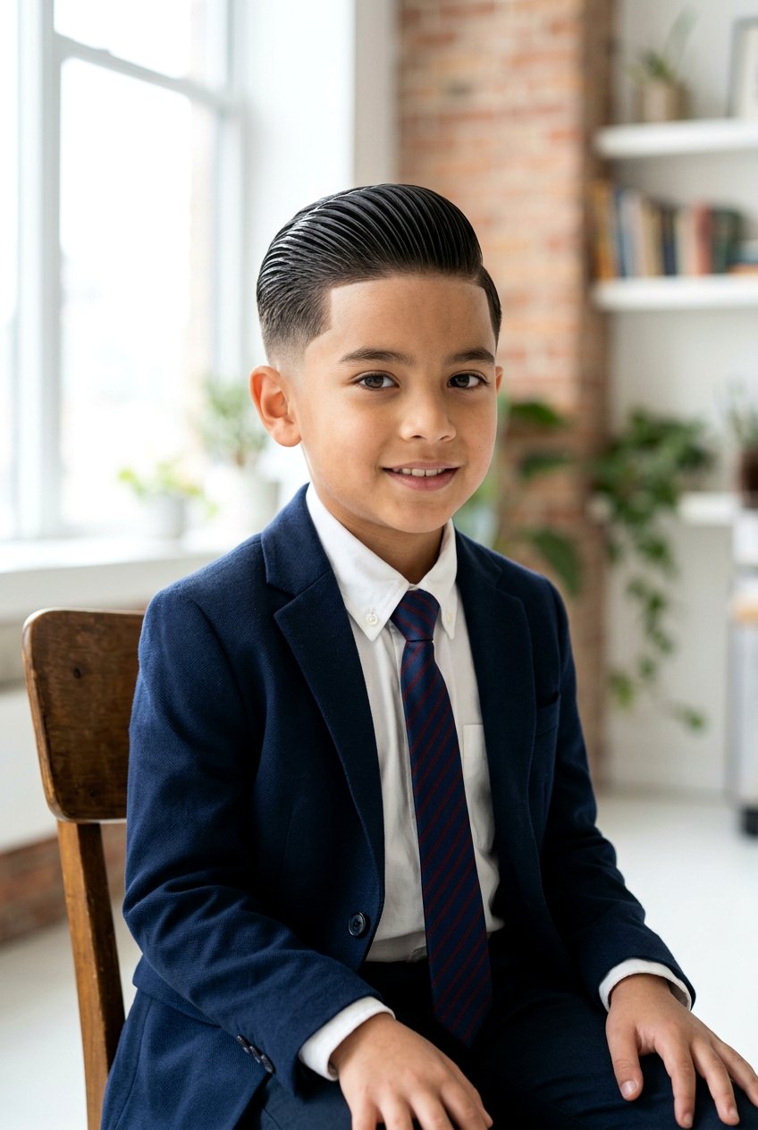 Slick Back Taper Fade - 20 clean taper haircut for boys - 20 clean taper haircut for boys