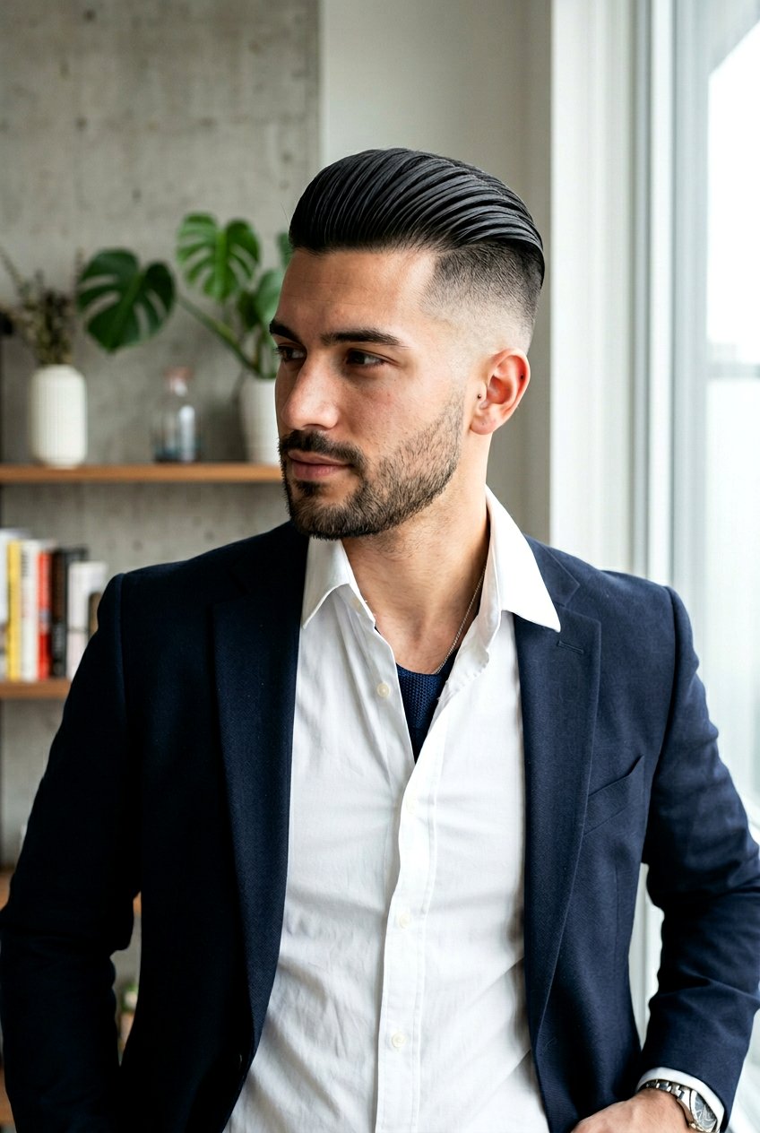 Slick Back Undercut - 20 mens haircut for square face - 20 men’s haircut for square face