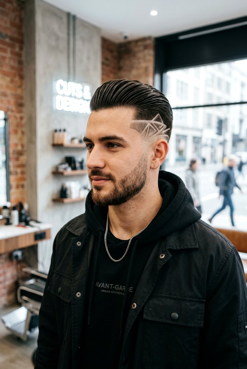 Slick Back Undercut With Design - 20 undercut with slick back men - 20 undercut with slick back men