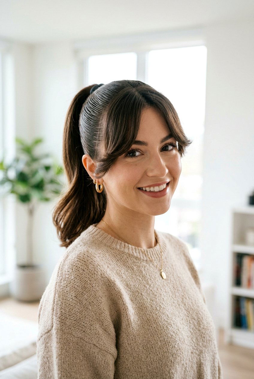 20 Gorgeous Clean Girl Slick Ponytail Hairstyles to Try