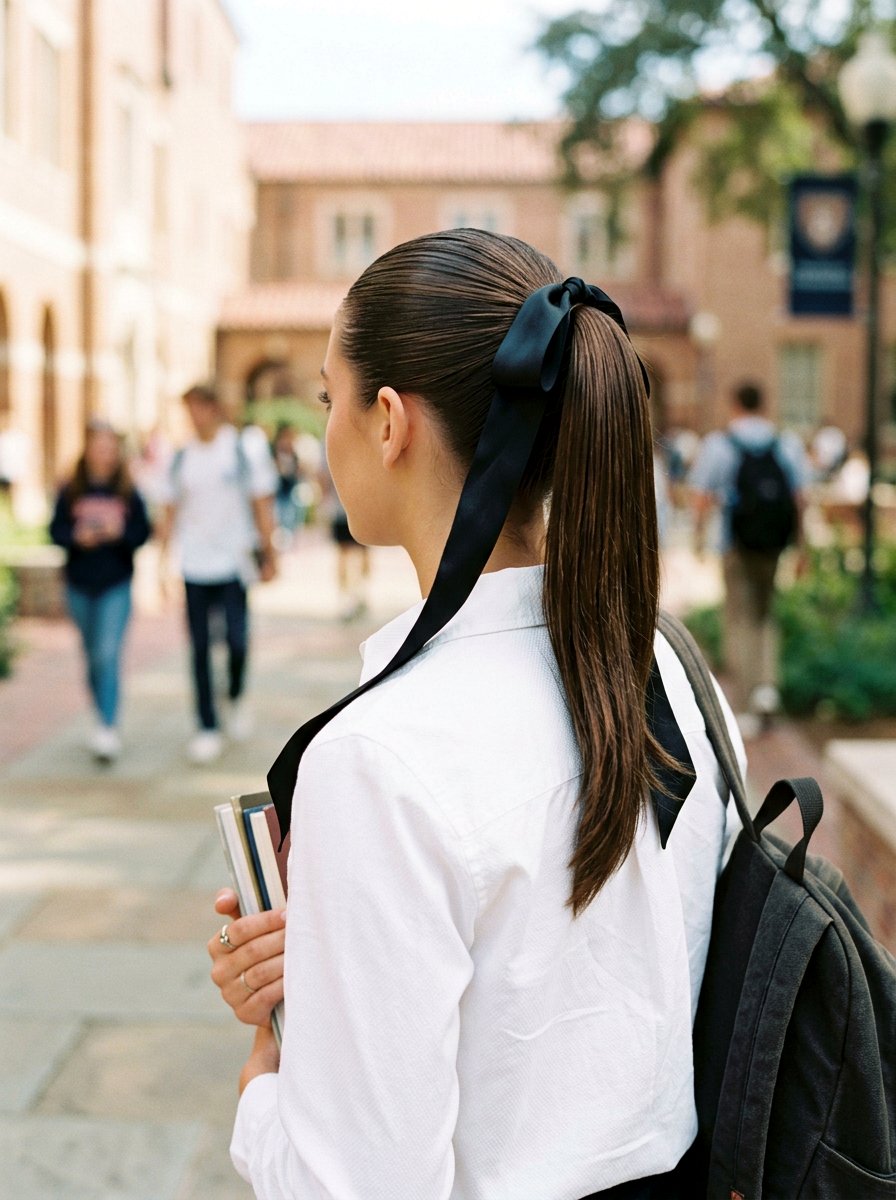 20 Trendy Slick Ponytail Hairstyle Looks for College Girls
