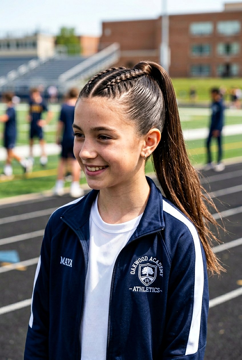 Slick Ponytail With Braids - 20 school hairstyle with slick ponytail - 20 school hairstyle with slick ponytail