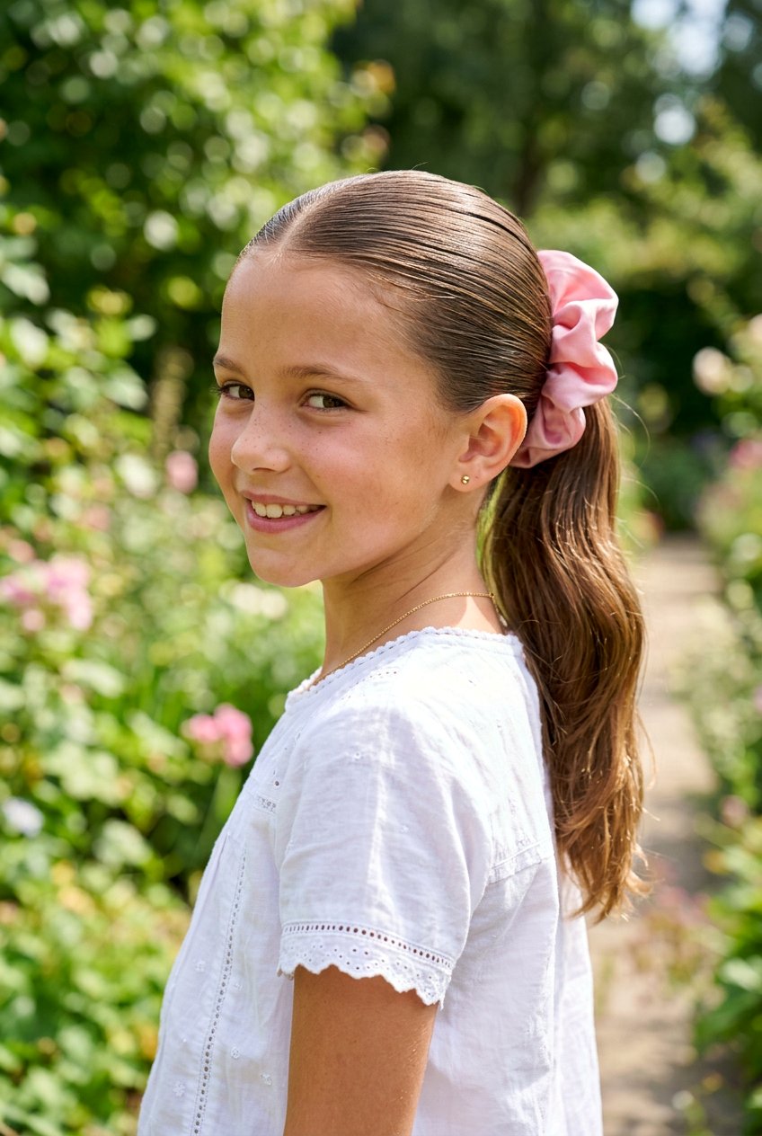 Slick Ponytail With Scrunchie - 20 school hairstyle with slick ponytail - 20 school hairstyle with slick ponytail