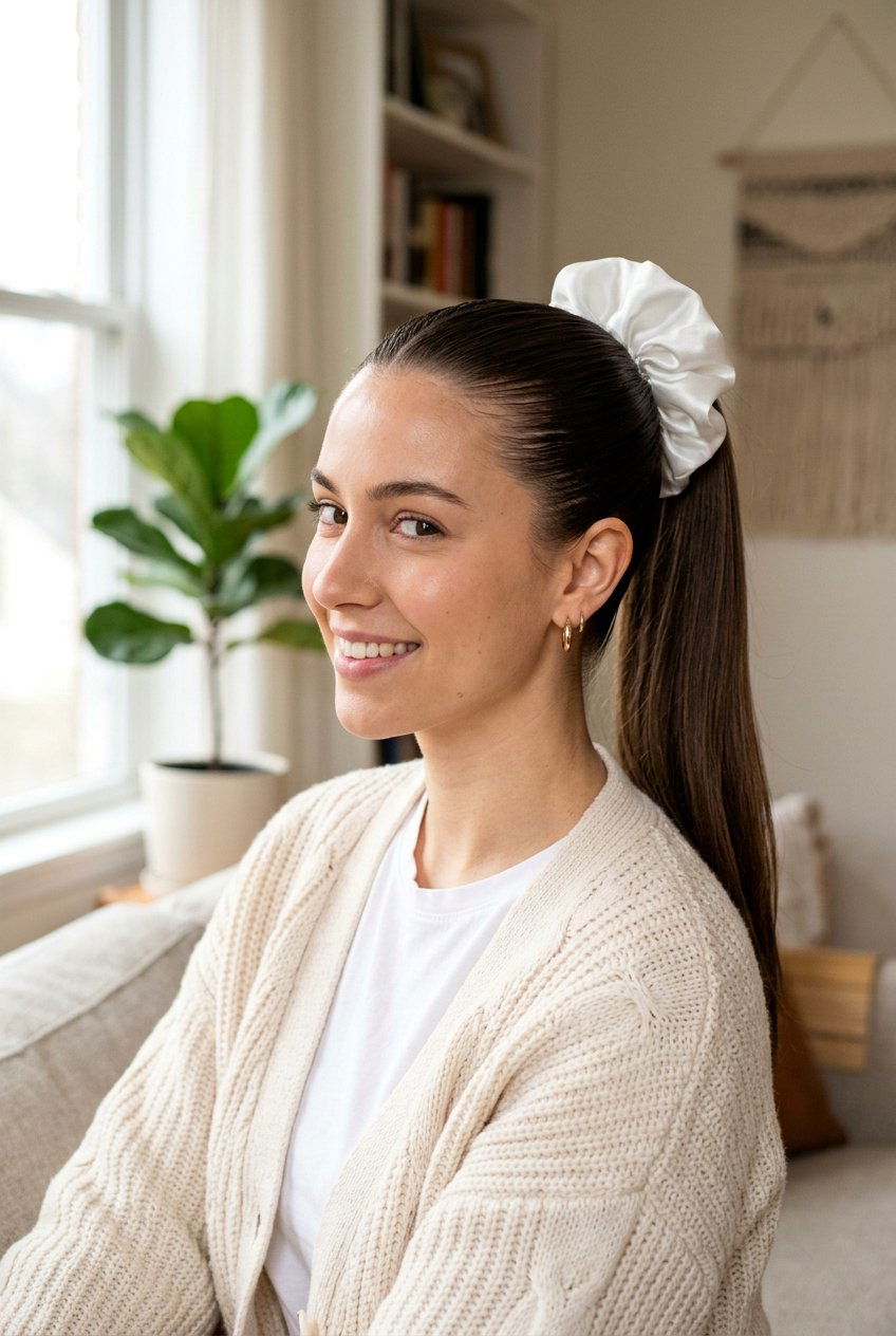 Slick Ponytail With Scrunchie - 20 clean girl slick ponytail - 20 clean girl slick ponytail
