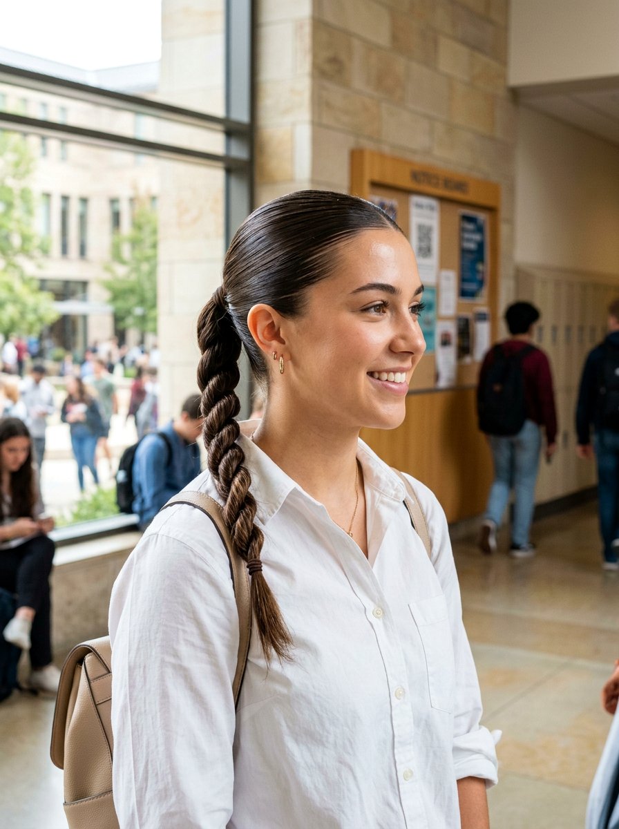 Slick Twisted Ponytail For Class - 20 college girls slick ponytail hairstyle - 20 college girls slick ponytail hairstyle