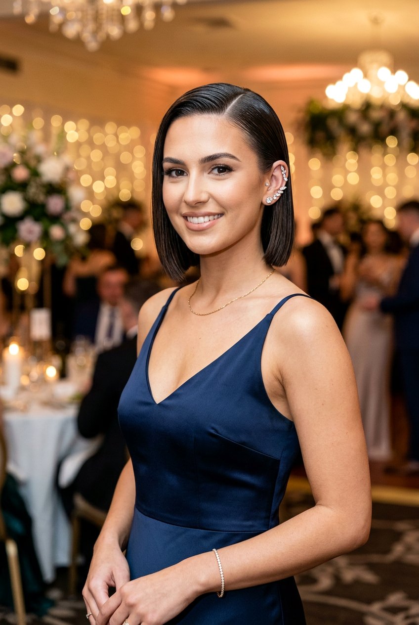 Slicked Back Bob for Prom - 20 prom hairstyles for short hair - 20 prom hairstyles for short hair