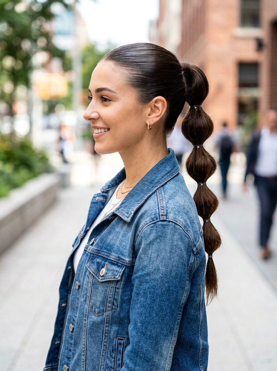 Slicked Back Bubble Braid Ponytail - 20 slicked back braid ponytail - 20 slicked back braid ponytail