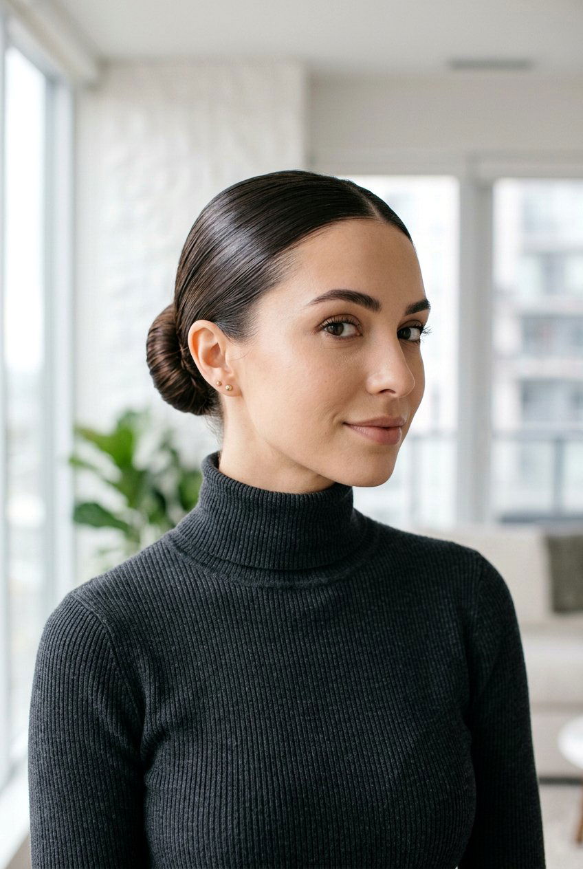 Slicked Back Bun - 20 easy library hairstyle for college girls - 20 easy library hairstyle for college girls