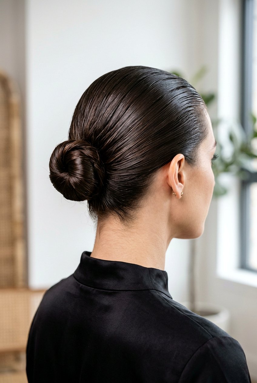 Slicked Back Bun - 20 quick hairstyles for school - 20 quick hairstyles for school