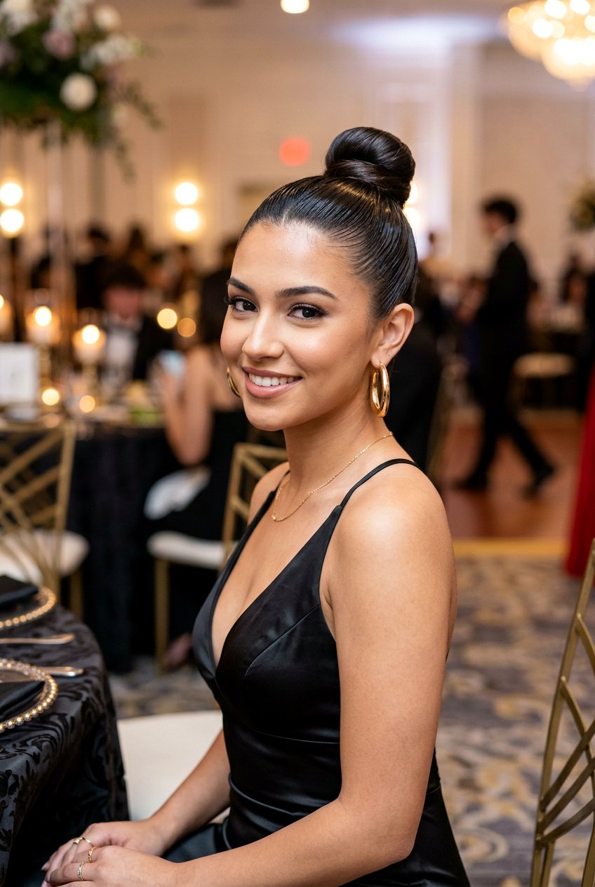 Slicked Back Bun for Hoco - 20 hoco hairstyles - 20 hoco hairstyles