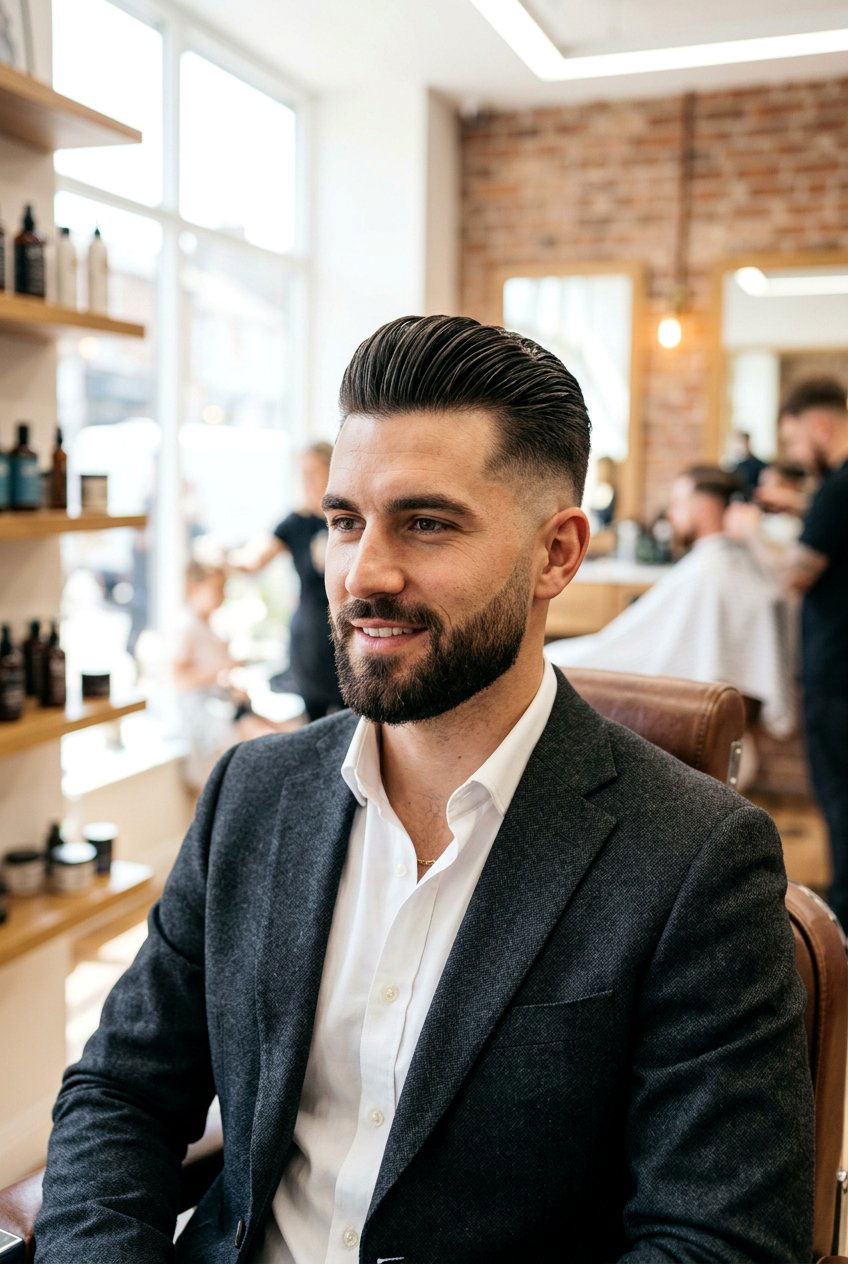 Slicked Back Fade Haircut - 20 editorial slicked back hairstyle - 20 editorial slicked back hairstyle