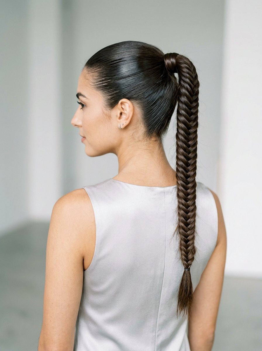 Slicked Back Fishtail Braid Ponytail - 20 slicked back braid ponytail - 20 slicked back braid ponytail