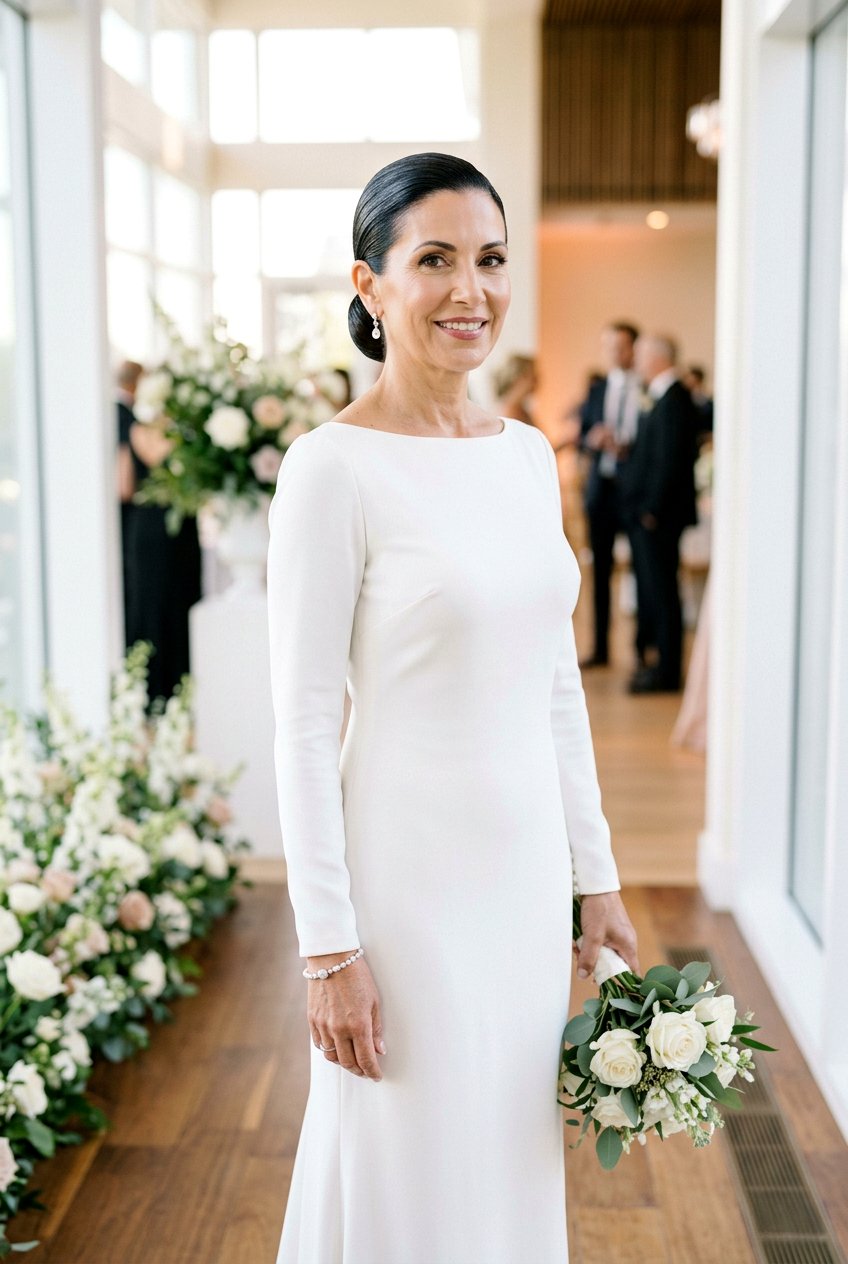 Slicked Back Glamour - 20 half up hairstyle for mother of the bride - 20 half up hairstyle for mother of the bride