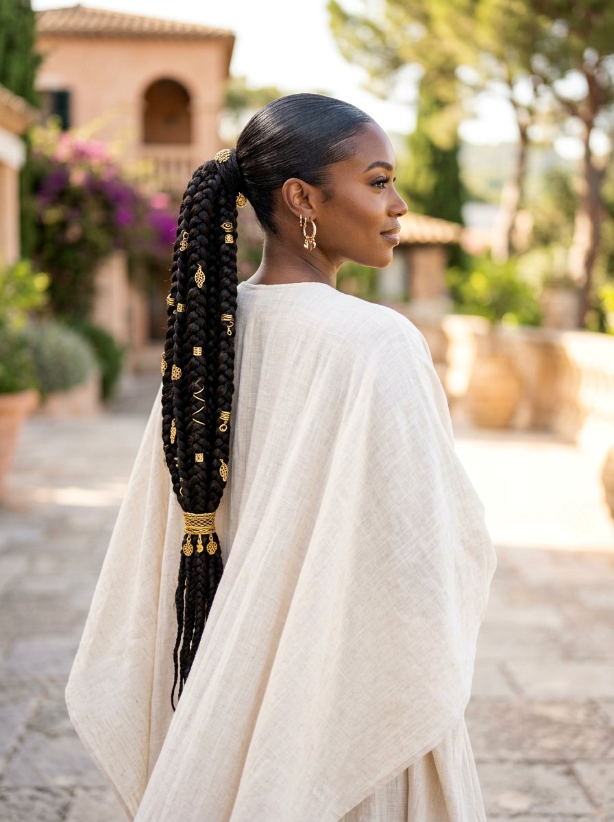 Slicked Back Goddess Braid Ponytail - 20 slicked back braid ponytail - 20 slicked back braid ponytail