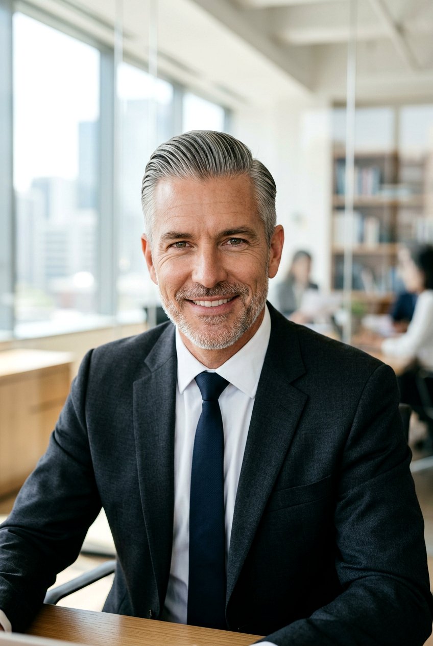 Slicked Back Gray Haircut - 20 men gray hairstyle for older professionals - 20 men gray hairstyle for older professionals