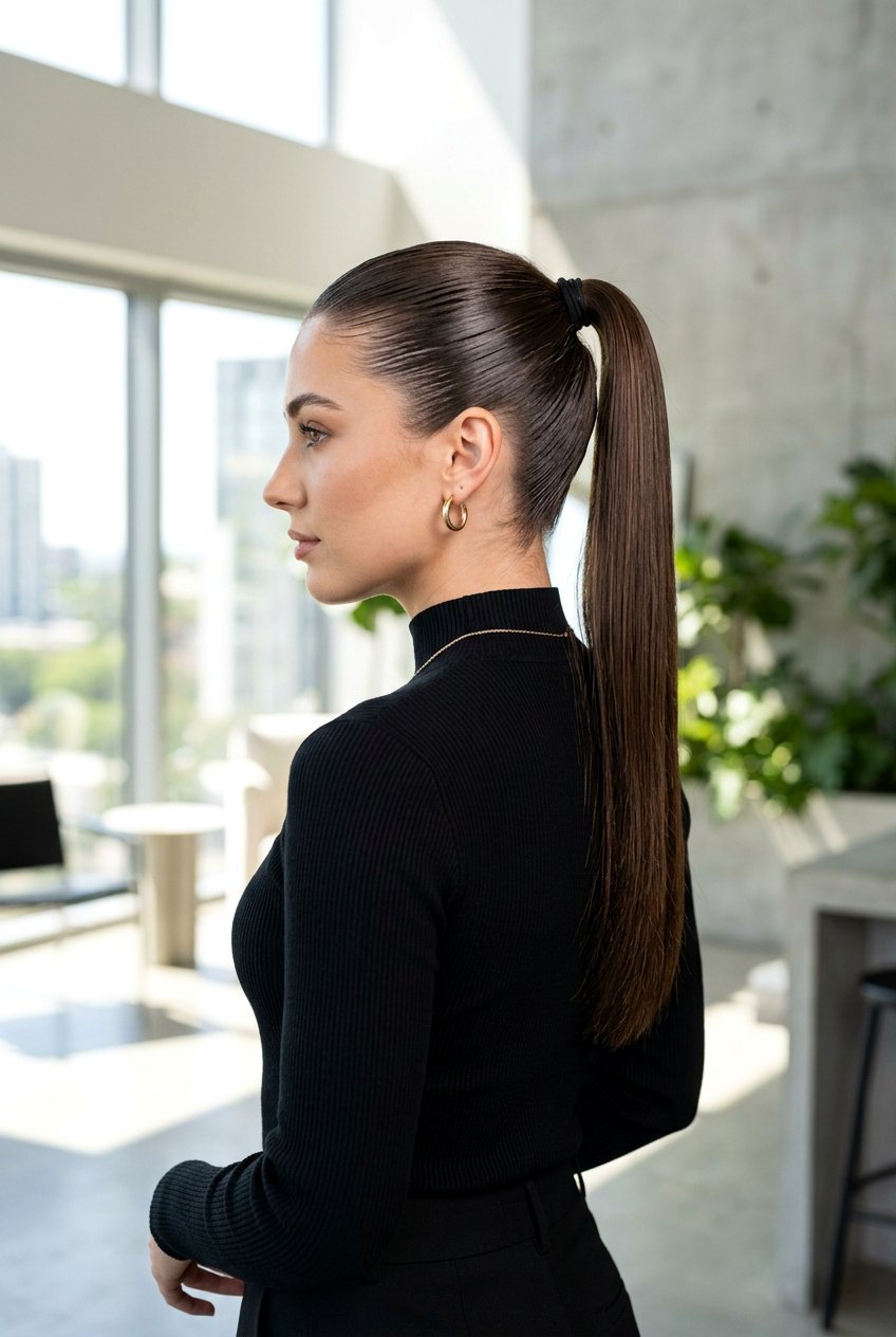 Slicked Back High Ponytail - 20 best graduation hairstyle ideas - 20 best graduation hairstyle ideas