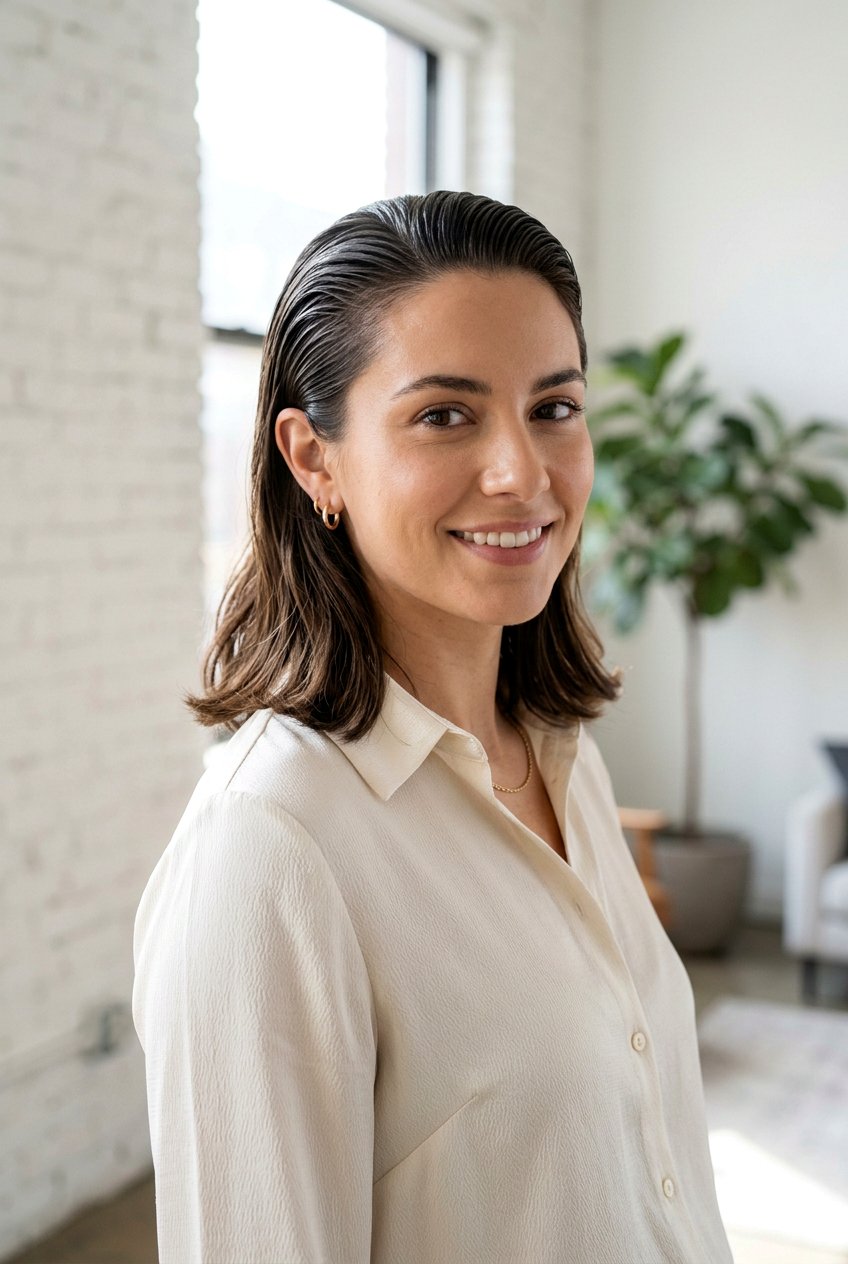 Slicked Back Lob Haircut - 20 editorial slicked back hairstyle - 20 editorial slicked back hairstyle