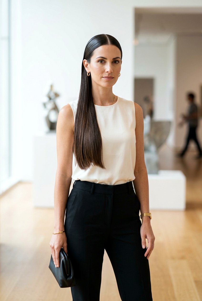 Slicked Back Long Hair - 20 summer hairstyles for long hair - 20 summer hairstyles for long hair