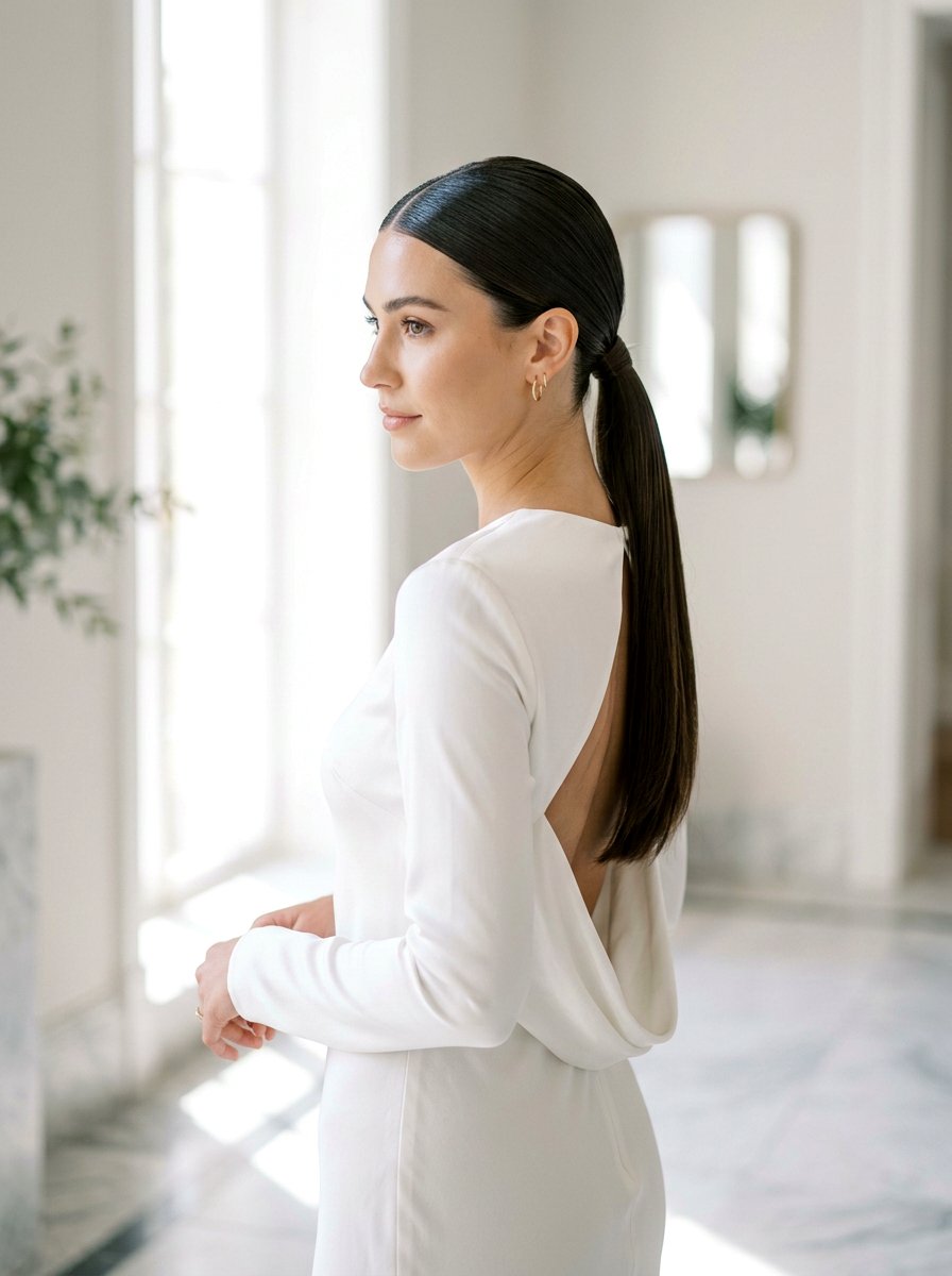 Slicked Back Low Ponytail - 20 red carpet ponytail hairstyle - 20 red carpet ponytail hairstyle