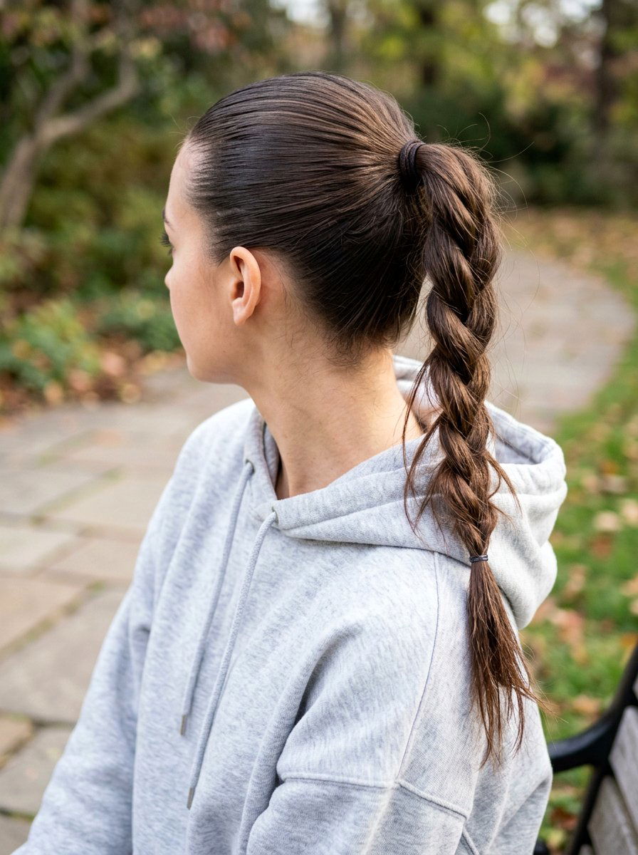 Slicked Back Messy Braid Ponytail - 20 slicked back braid ponytail - 20 slicked back braid ponytail