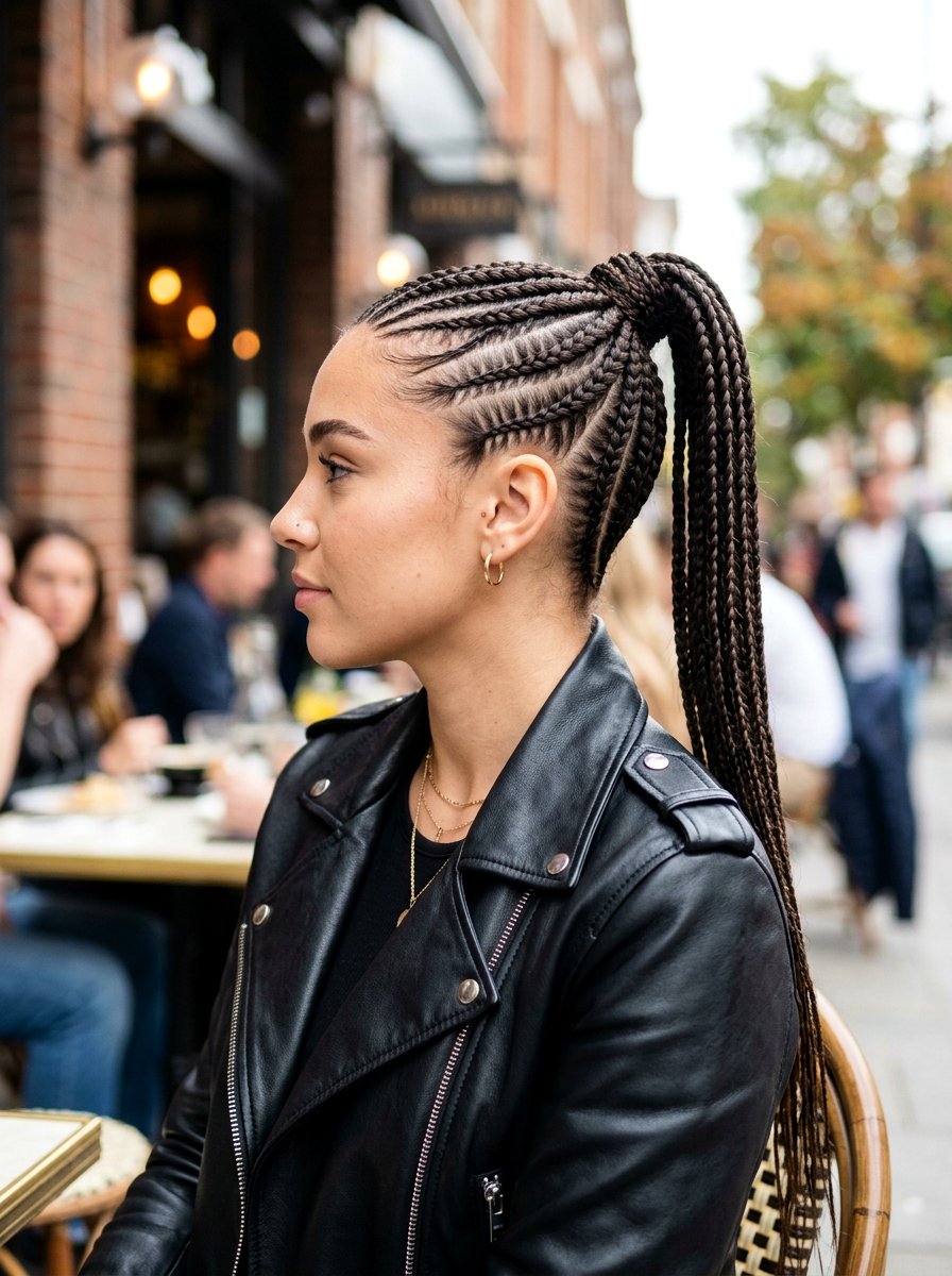 Slicked Back Multi Braid Ponytail - 20 slicked back braid ponytail - 20 slicked back braid ponytail