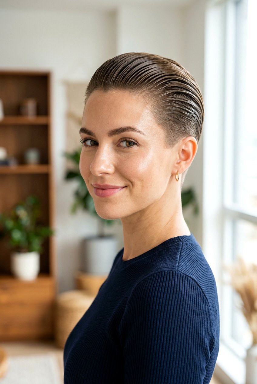 Slicked Back Pixie - 20 short haircuts for thick hair - 20 short haircuts for thick hair