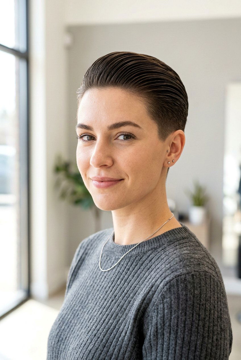 Slicked Back Pixie Cut - 20 editorial slicked back hairstyle - 20 editorial slicked back hairstyle