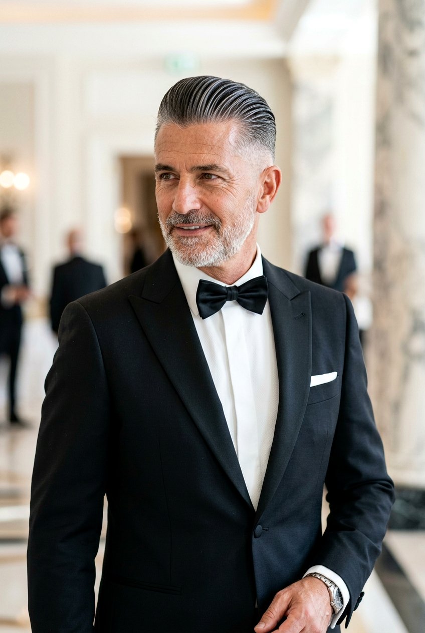 Slicked Back Pompadour Fade - 20 pompadour fade for mature men - 20 pompadour fade for mature men