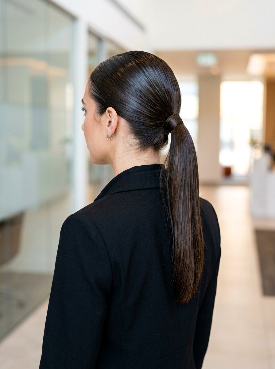 Slicked Back Ponytail - 20 neat job interview ponytail - 20 neat job interview ponytail