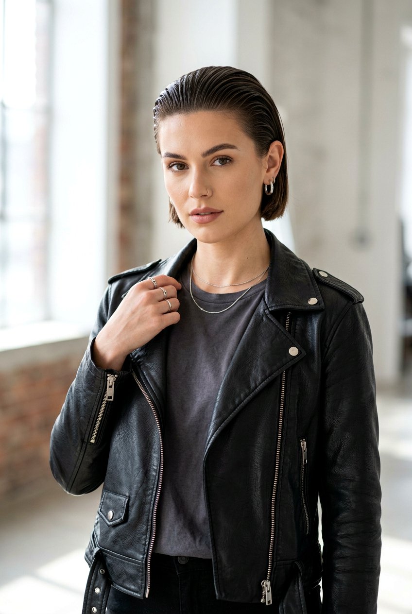 Slicked Back Short Bob - 20 birthday hairstyle for short bob hair - 20 birthday hairstyle for short bob hair