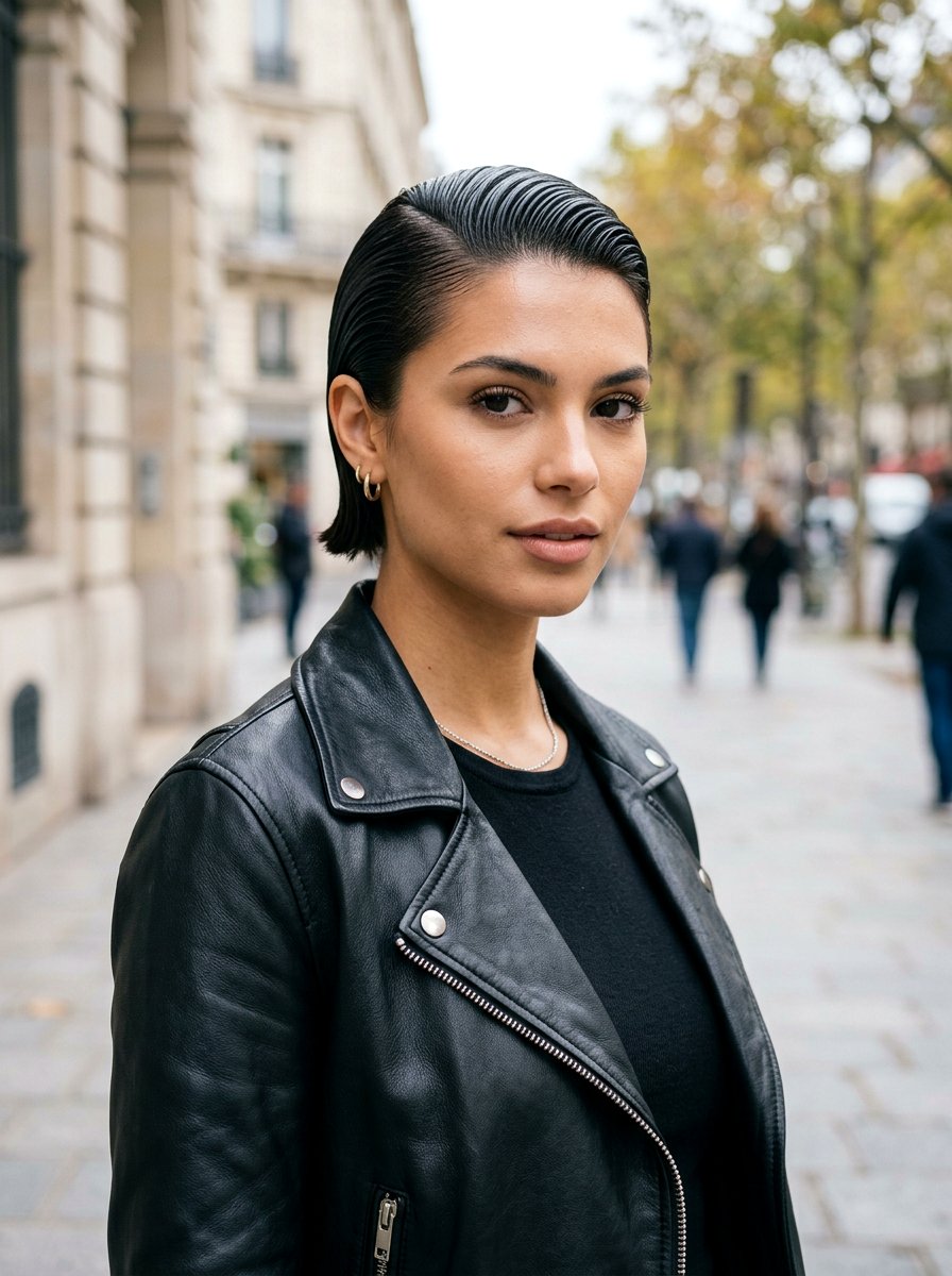 Slicked Back Short Bob - 20 quick hairstyle for short bob women - 20 quick hairstyle for short bob women