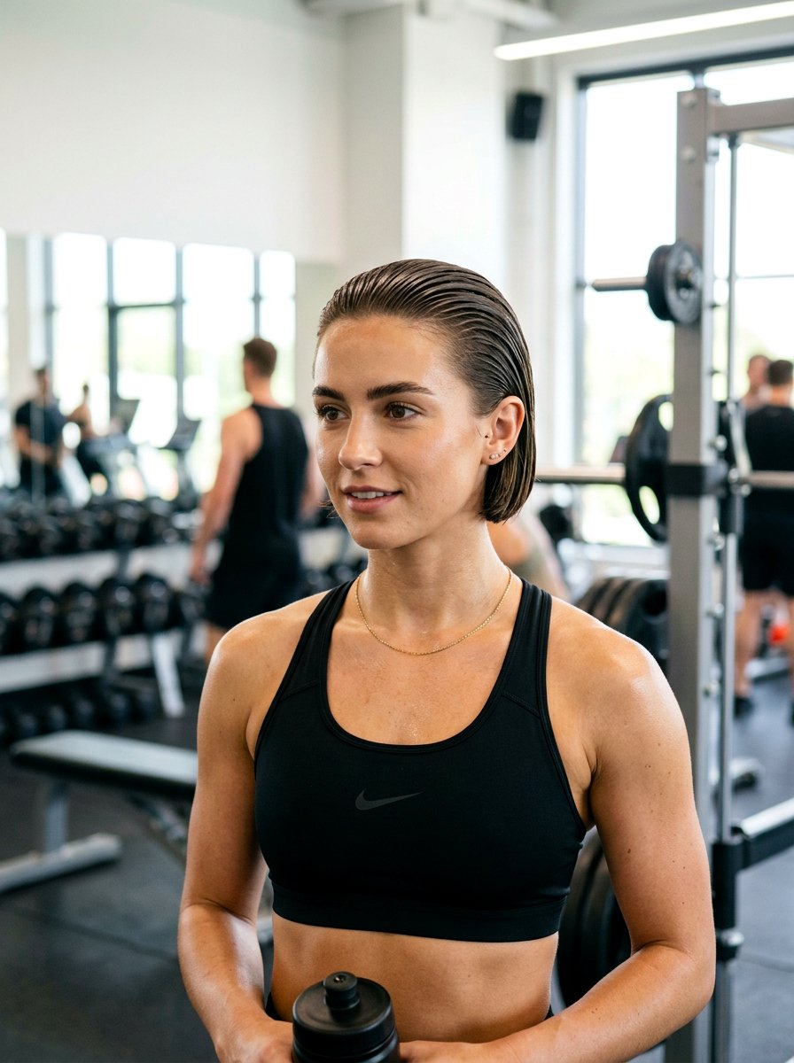 Slicked Back Short Bob Gym - 20 gym hairstyle for short bob - 20 gym hairstyle for short bob