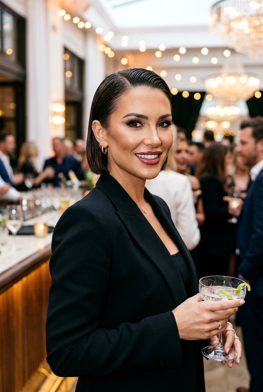 Slicked Back Short Hair For Party - 20 party hairstyles for short hair - 20 party hairstyles for short hair