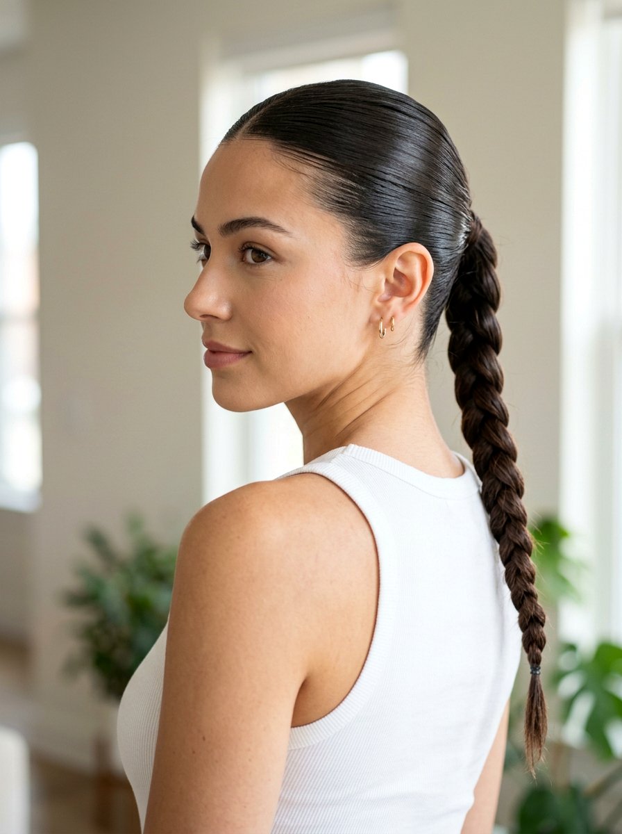 Slicked Back Side Braid Ponytail - 20 slicked back braid ponytail - 20 slicked back braid ponytail