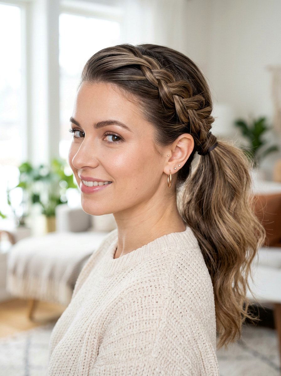 Slicked Back Side Part Braid Ponytail - 20 slicked back braid ponytail - 20 slicked back braid ponytail