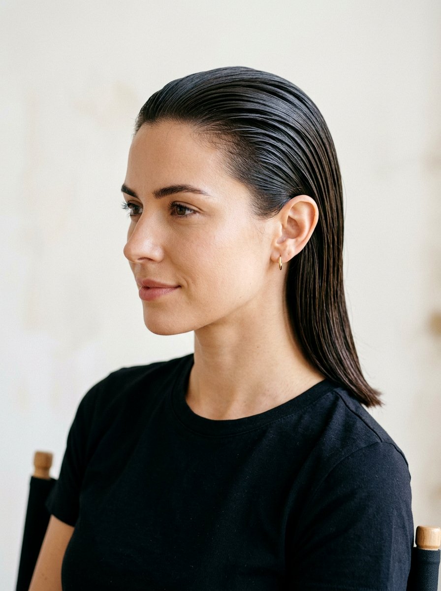 Slicked Back Tucked Behind Ears - 20 simple tucked back hairstyle - 20 simple tucked back hairstyle