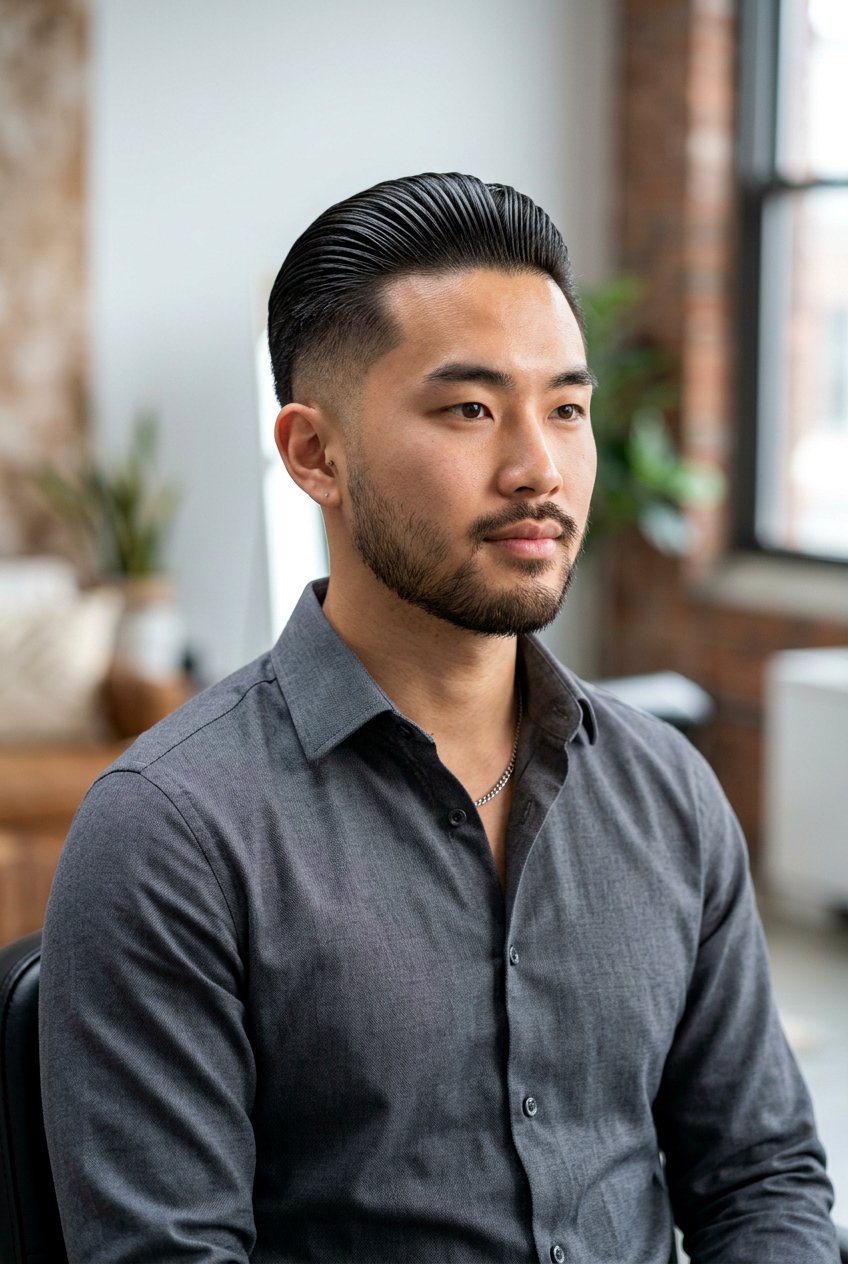 Slicked Back Two Block Haircut - 20 two block haircut for men with straight hair - 20 two block haircut for men with straight hair