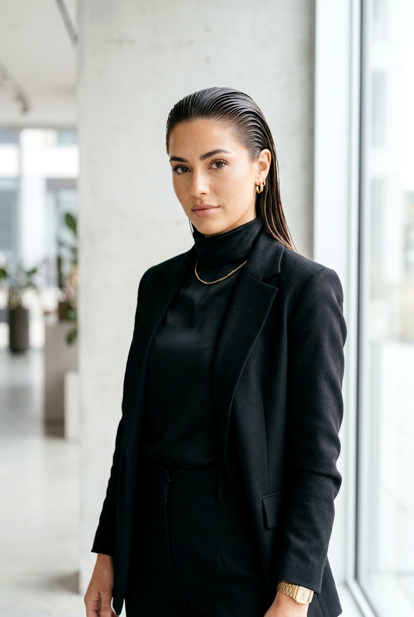 Slicked Back Wet Look Hair On Greasy Day - 20 greasy hair day hairstyles - 20 greasy hair day hairstyles